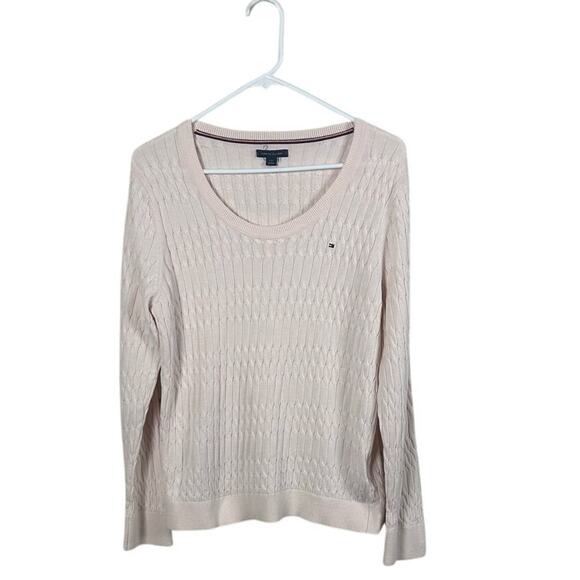 Tommy Hilfiger Light Pink Cable Knit Sweater size L - Picture 1 of 8